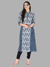 women’s Blue pure cotton Jaipuri block printed kurti