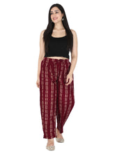 Maroon Printed Pure Cotton Pants
