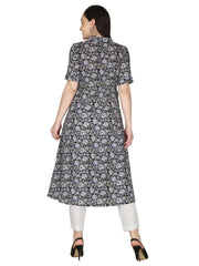 back view of women’s cotton Jaipuri printed kurti