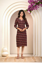 women’s Red & Black pure cotton Jaipuri block printed kurti