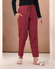 traditional block print detail on cotton palazzo pants