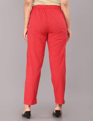 Red Color Pure Cotton Kantha Dobby Dyed Pants