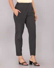Black Color Pure Cotton Kantha Dobby Dyed Pants
