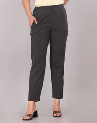 women’s Black pure cotton printed palazzo pants