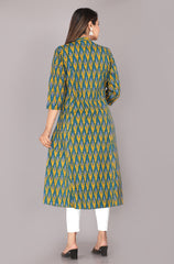 back view of women’s cotton Jaipuri printed kurti