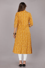 back view of women’s cotton Jaipuri printed kurti