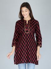 Maroon Ethnic Motif Printed Pure Cotton Short Kurta (Top)