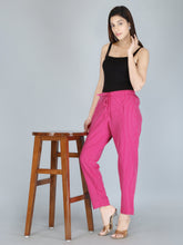 Fuchsia Pink Color Pure Cotton Kantha Dobby Dyed Pants
