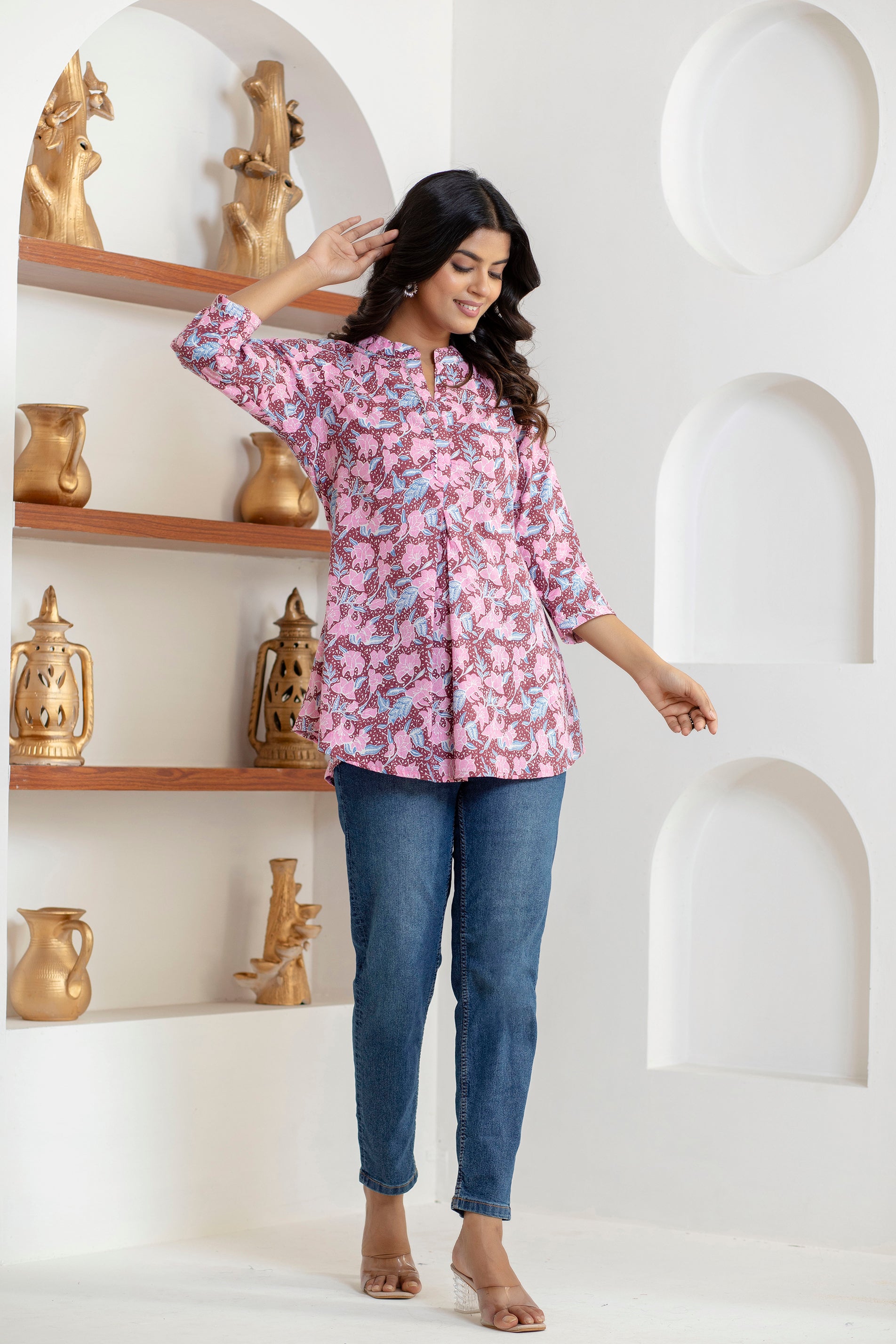 soft breathable cotton fabric texture in women’s top