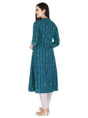 back view of women’s cotton Jaipuri printed kurti