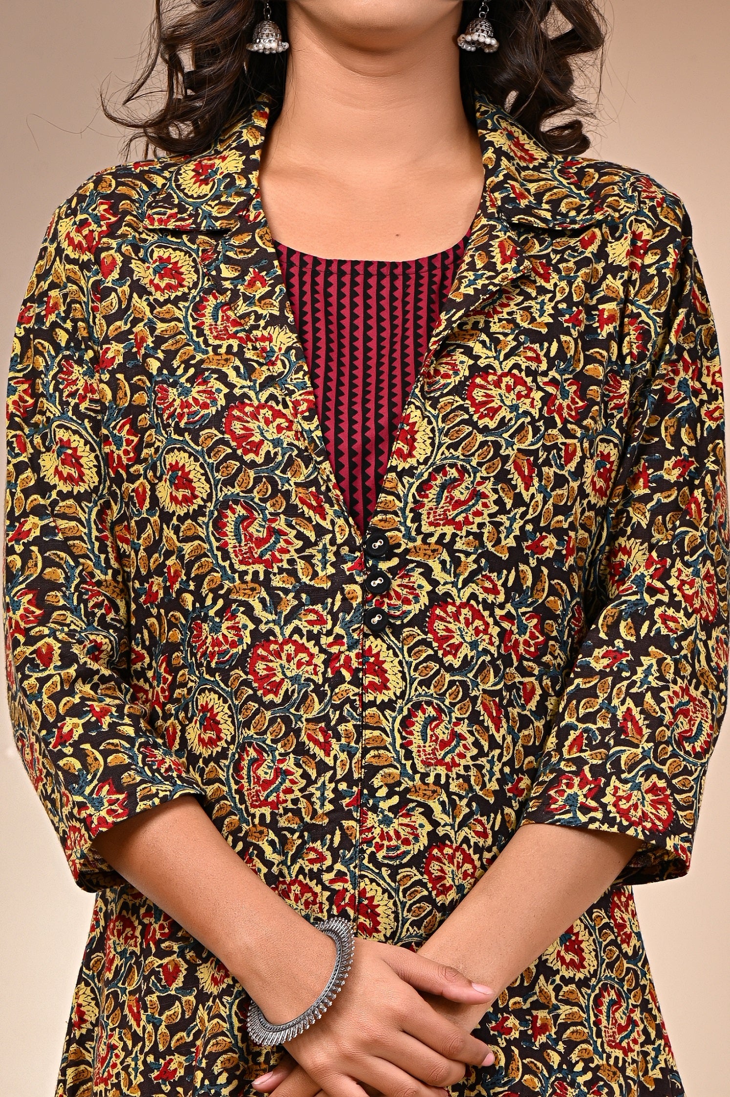 breathable pure cotton fabric used in block printed kurta set