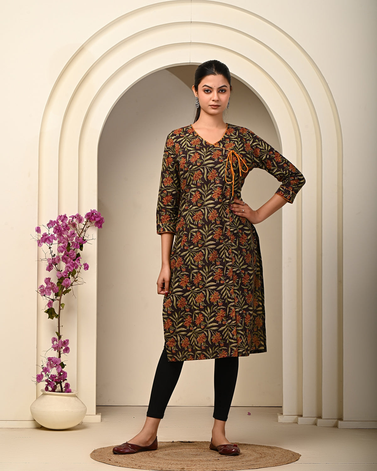 pure cotton fabric texture with handcrafted block printing