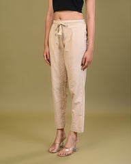 side view of cotton printed palazzo pants for women