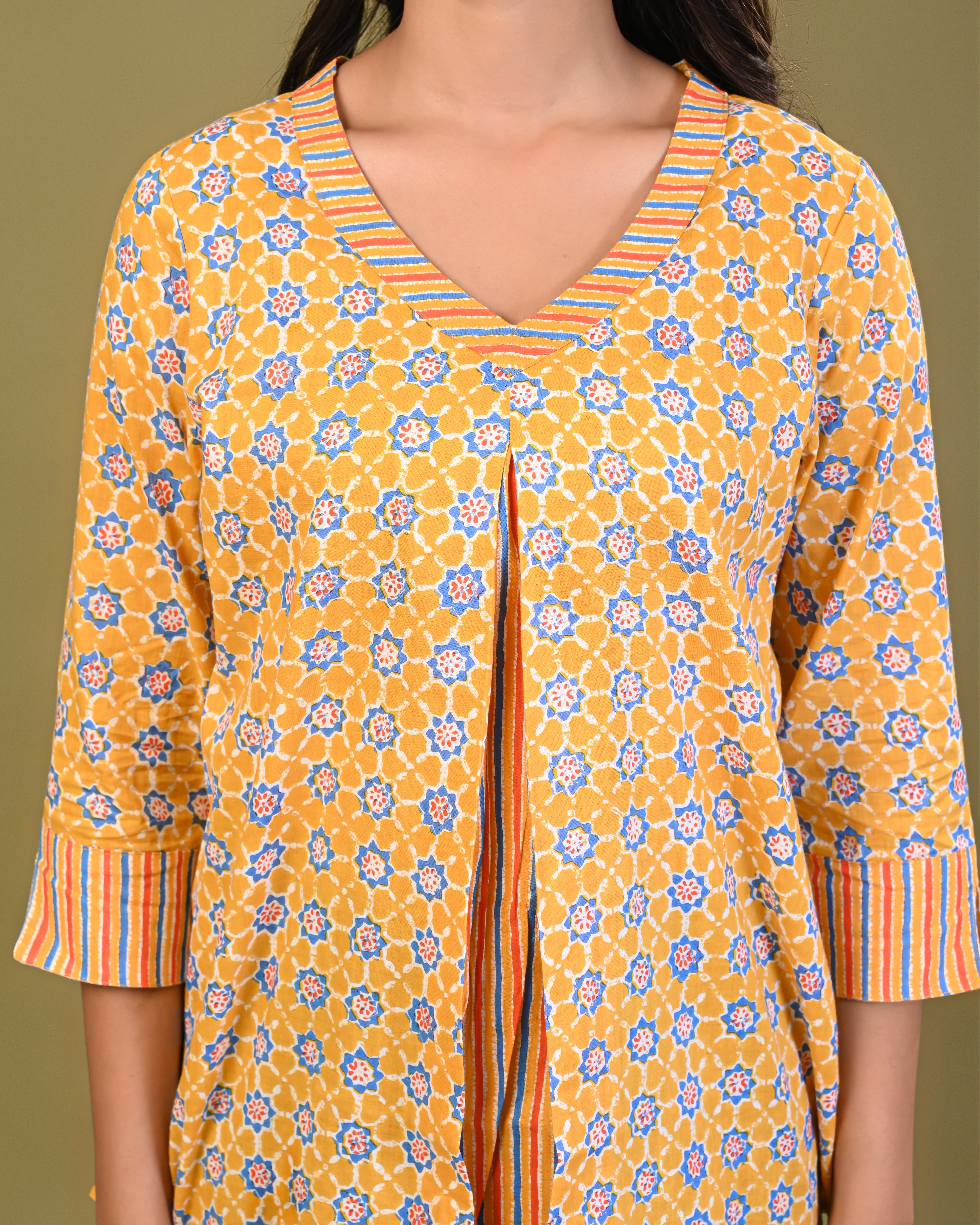 soft breathable cotton fabric texture in women’s top