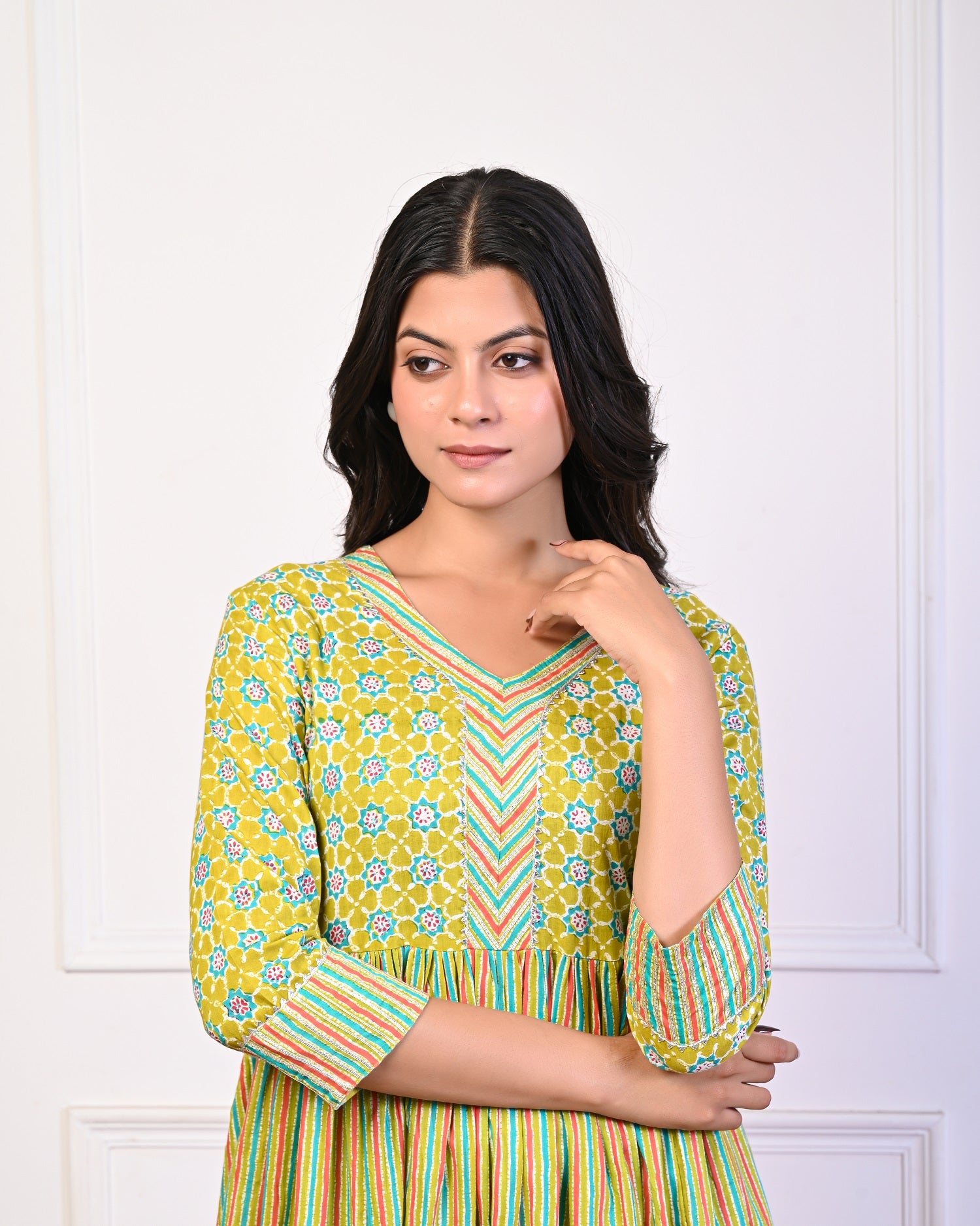 soft breathable cotton fabric texture in ethnic dress