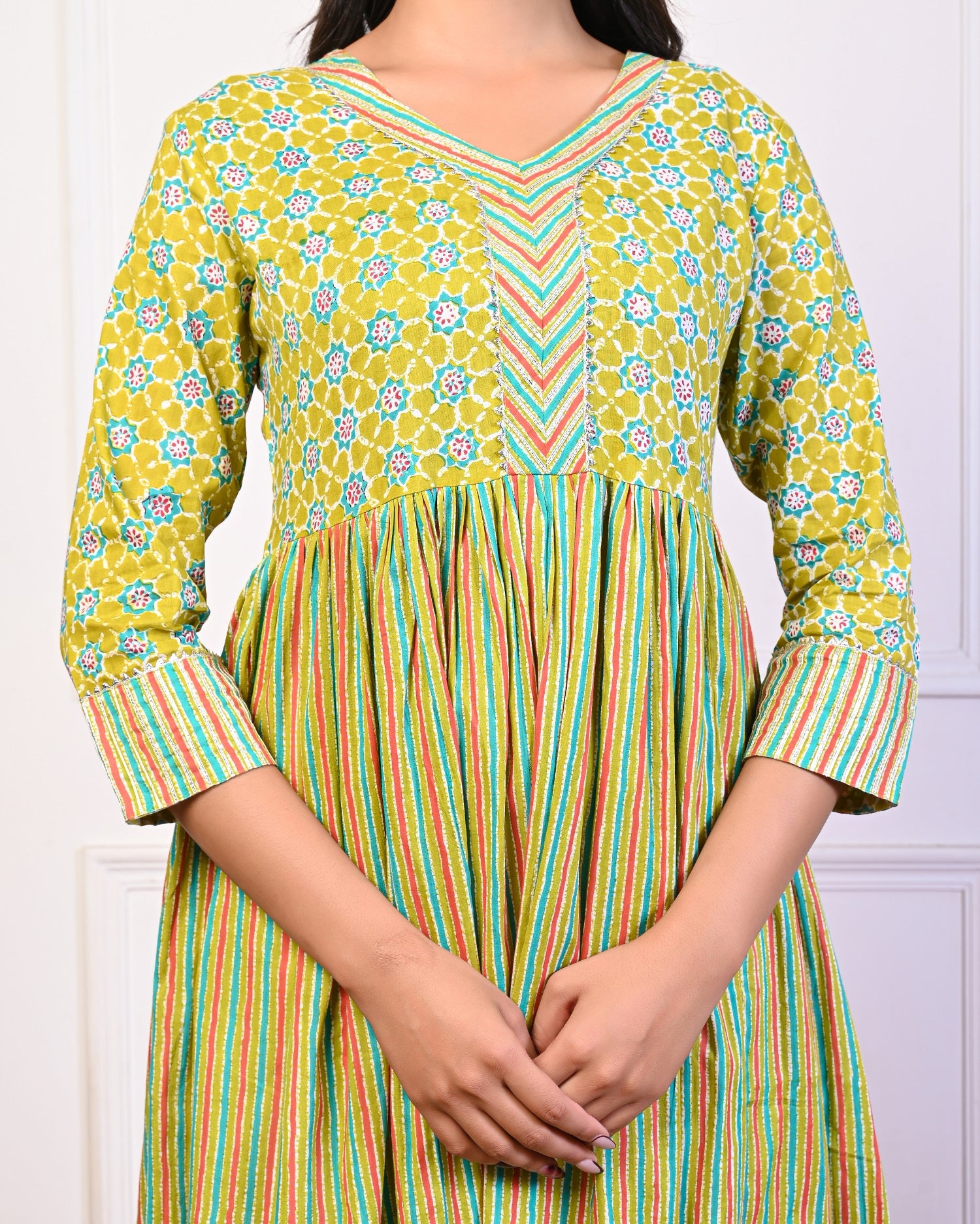 soft breathable cotton fabric texture in ethnic dress