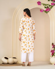 back view of women’s cotton Jaipuri printed kurti