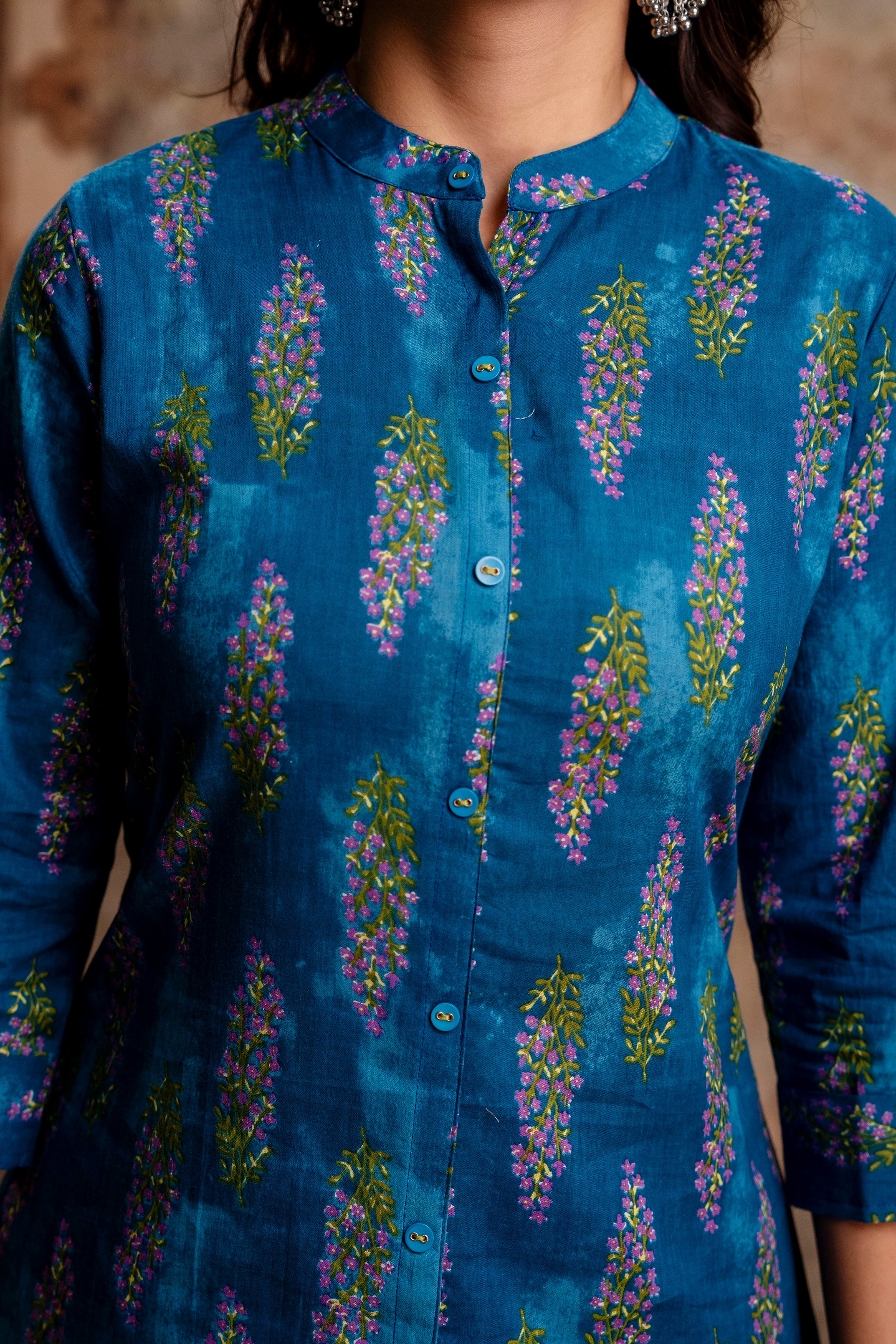Teal Boota Print Kurta Pant Dupatta Set