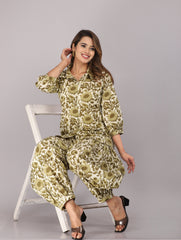 pure cotton breathable fabric used in printed co-ord set