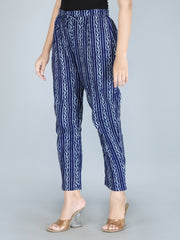 side view of cotton printed palazzo pants for women