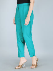 side view of cotton printed palazzo pants for women